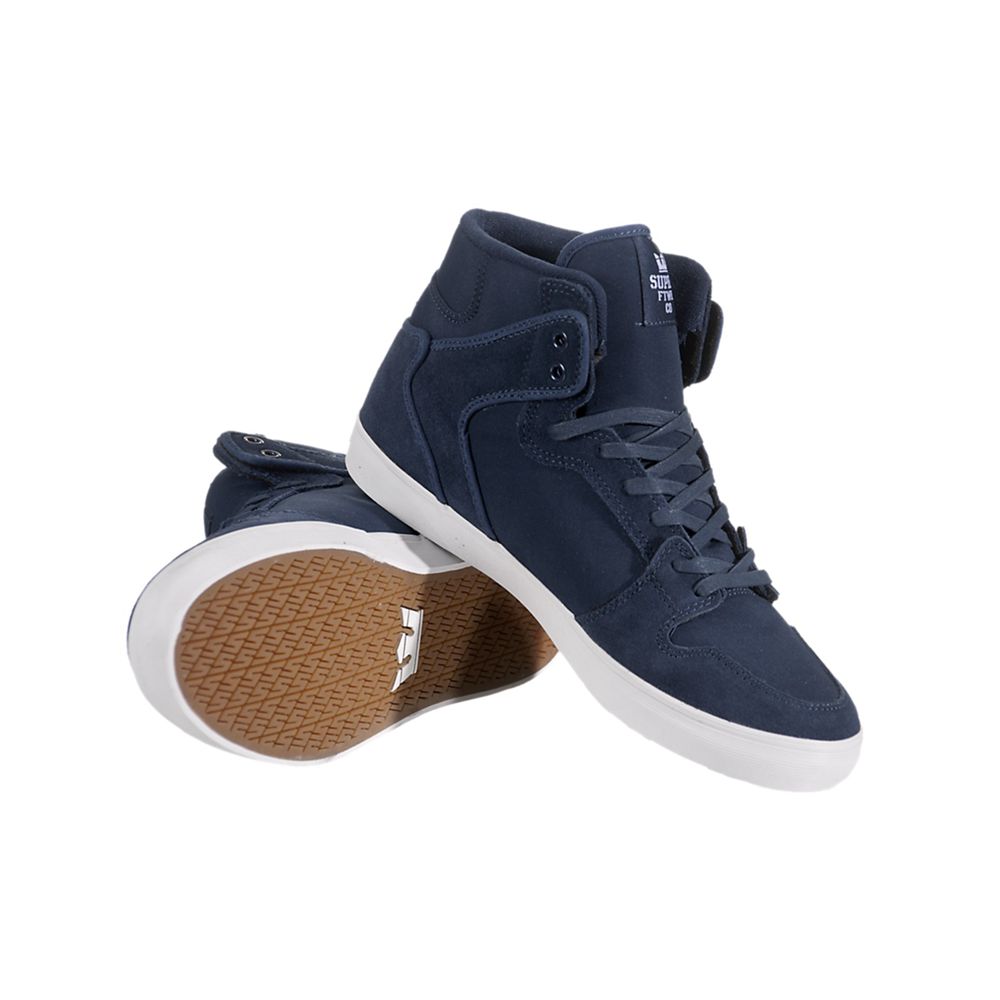 Baskets Montantes Supra Vaider Bleu Marine Navy Homme | POJ-01869460